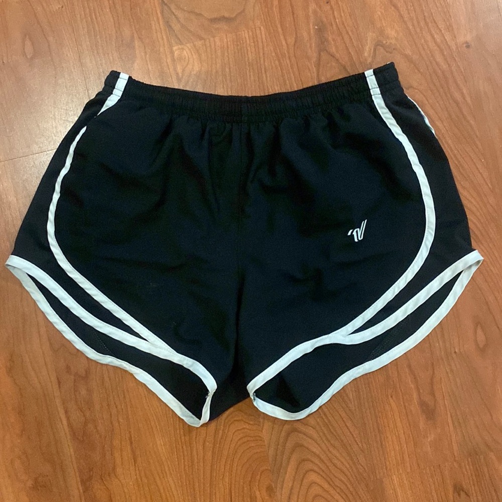 VARSITY • Women’s Black with White Trim Cheer Shorts Size- XS